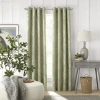 Linden Street Gwen Jacobean Grommet Top Light-filtering Single Curtain Panel In Green