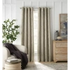 Linden Street Gwen Jacobean Grommet Top Light-filtering Single Curtain Panel In Sand