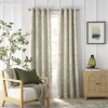 Linden Street Gwen Jacobean Grommet Top Light-filtering Single Curtain Panel In Silver