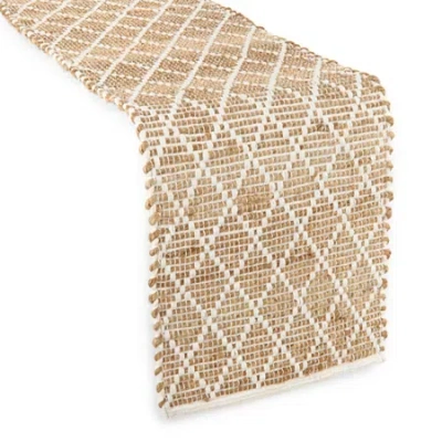 Linden Street Jute Cotton Table Runner In White
