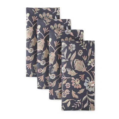 Linden Street Madison Flower 4-pc. Napkins In Blue