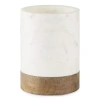 Linden Street Mango Wood & Marble Utensil Holder In White