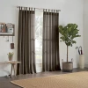 Linden Street Naturals 3-ways To Hang Rod Pocket Back Tab Light-filtering Single Curtain Panel In Brown