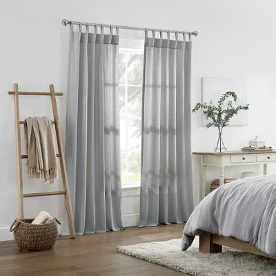 Linden Street Naturals 3-ways To Hang Rod Pocket Back Tab Light-filtering Single Curtain Panel In Gray
