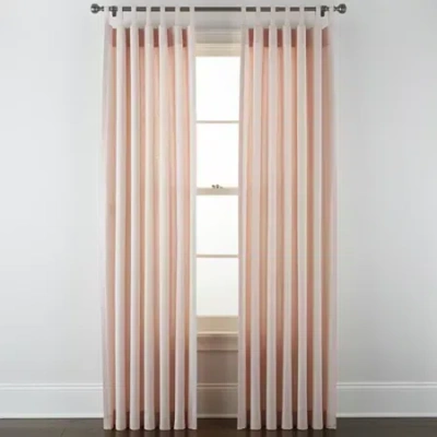 Linden Street Naturals 3-ways To Hang Rod Pocket Back Tab Light-filtering Single Curtain Panel In Pink