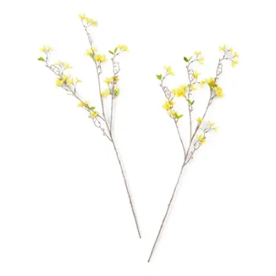 Linden Street "set Of Two 36" Yellow Forsynthia" 2-pc. Vase Filler