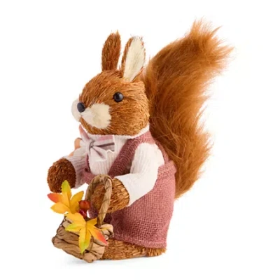 Linden Street Sisal Squirrel Thanksgiving Tabletop Decor In Orange