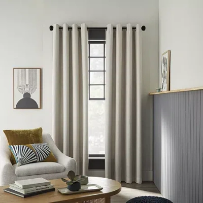 Linden Street Sullivan Grommet Top Blackout Single Curtain Panel In Neutral