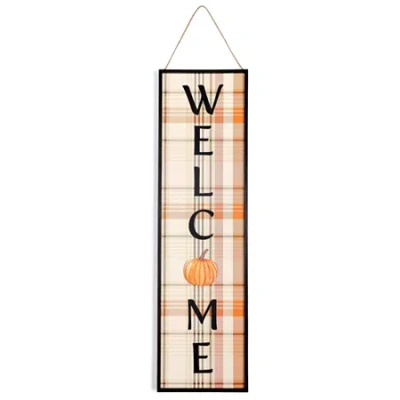 Linden Street Welcome Thanksgiving Porch Sign In Orange
