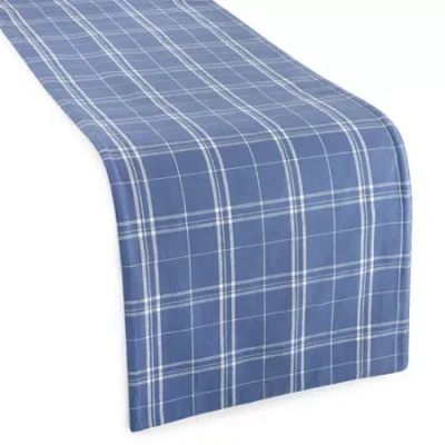 Linden Street Windowpane Table Runner In Blue