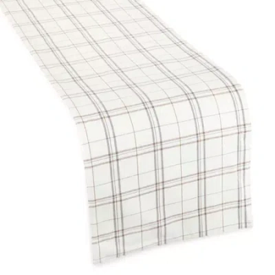 Linden Street Windowpane Table Runner In Sand