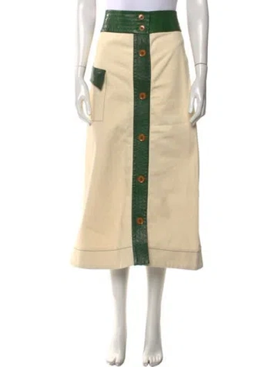Pre-owned Linder Colorblock Pattern Midi Length Skirt W/ Tags In Neutral