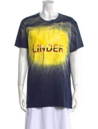 Pre-owned Linder Graphic Print Crew Neck T-shirt In Blue