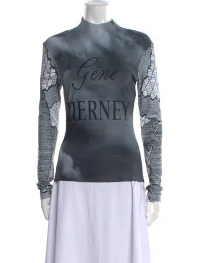 Pre-owned Linder Graphic Print Mock Neck Sweatshirt In Blue