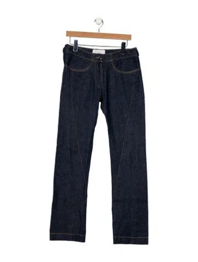 Pre-owned Linder Mid-rise Straight Leg Jeans In Blue
