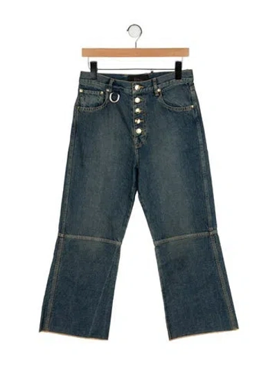 Pre-owned Linder Mid-rise Wide Leg Jeans In Green