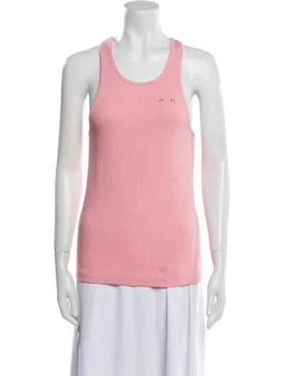 Pre-owned Linder Scoop Neck Sleeveless Top In Pink