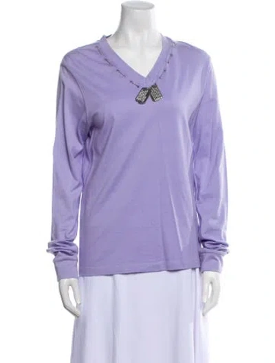 Pre-owned Linder Silk V-neck Sweatshirt In Purple
