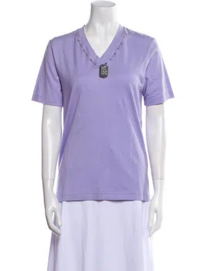 Pre-owned Linder V-neck Short Sleeve Polo In Purple