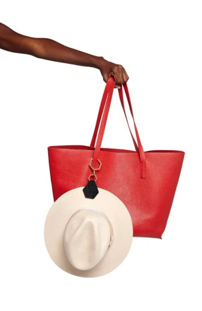 Lindsay Albanese Toptote Leather Hat Holder In Black/gold