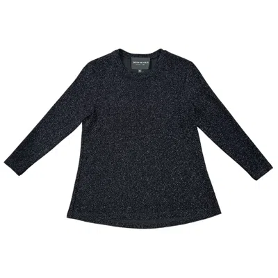 Lindsay Nicholas New York Women's Black Disco Glitter Bracelet Sleeve Top