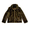 Lindsay Nicholas New York Women's Brown Short Faux Fur Coat In Mink In Green