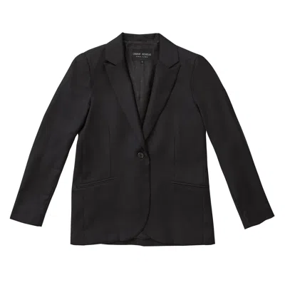 Lindsay Nicholas New York Women's Elizabeth Jacket In Black Tropical Weight Wool