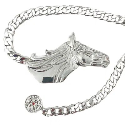 Lindsay Nicholas New York Women's Fire Horse Chain Belt In Silver