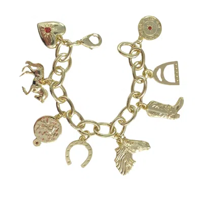 Lindsay Nicholas New York Women's Fire Horse Charm Bracelet In Gold