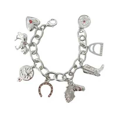 Lindsay Nicholas New York Women's Fire Horse Charm Bracelet In Silver