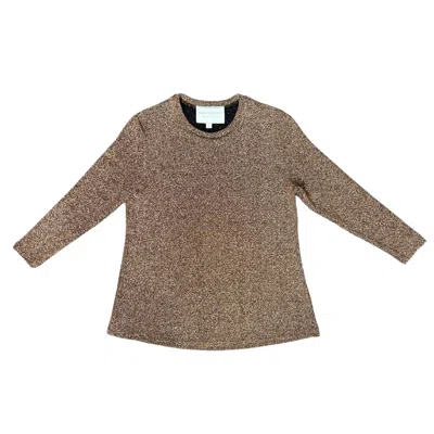 Lindsay Nicholas New York Women's Gold Disco Glitter Bracelet Sleeve Top