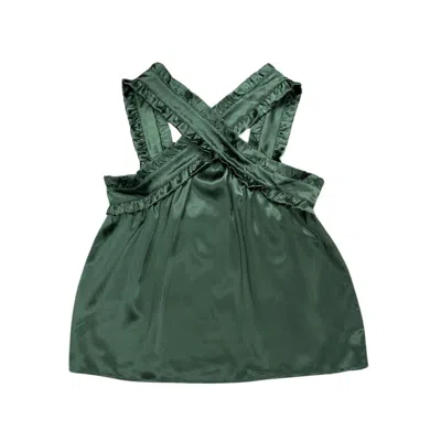 Lindsay Nicholas New York Women's Green Jackie Criss Cross Top In Olive
