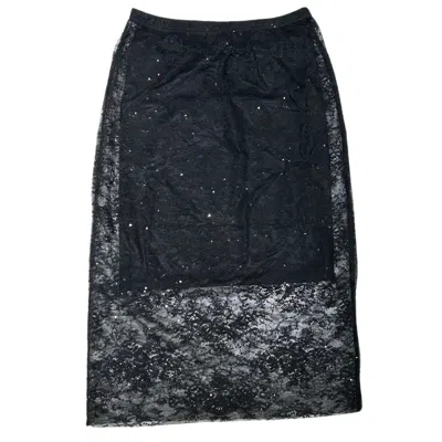 Lindsay Nicholas New York Women's Lace Skirt In Black With Black Slip