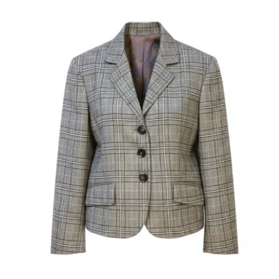 Lindsay Nicholas New York Women's Madison Avenue Jacket In Grey Plaid In Gray