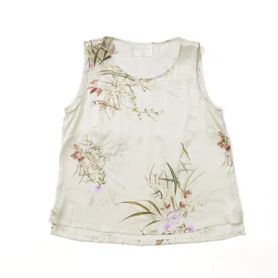 Lindsay Nicholas New York Women's Neutrals Shell In Creme Bird Fleur Silk
