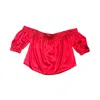 Lindsay Nicholas New York Women's Off The Shoulder Top In Classic Red In Red