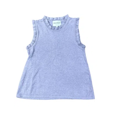 Lindsay Nicholas New York Women's Pink / Purple Frill Crewneck Shell In Crocus In Pink/purple