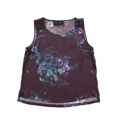 Lindsay Nicholas New York Women's Pink / Purple Shell In Plum Bird Fleur Silk In Pink/purple