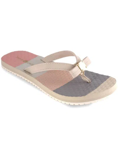 Lindsay Phillips Katie Womens Comfort Insole Slip On Thong Sandals In Multi