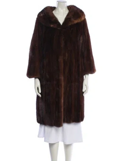 Pre-owned Lindsey Thornburg Mink Fur Coat In Brown