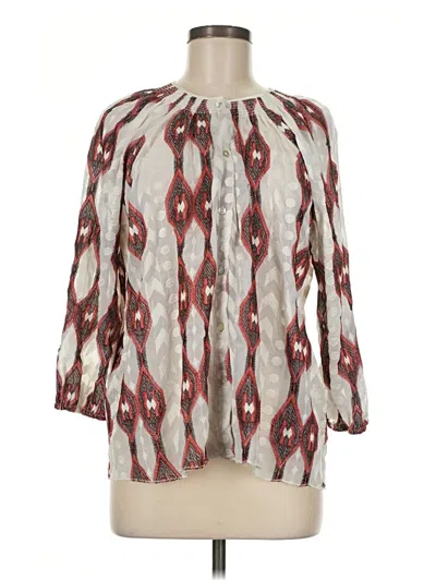 Pre-owned Line & Dot 3/4 Sleeve Blouse In Gray