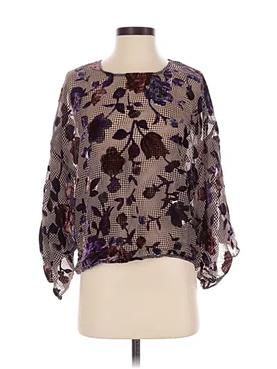 Pre-owned Line & Dot 3/4 Sleeve Blouse In Purple