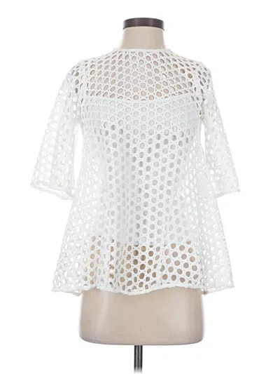 Pre-owned Line & Dot 3/4 Sleeve Blouse In White