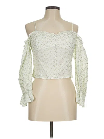 Line & Dot 3/4 Sleeve Blouse In White