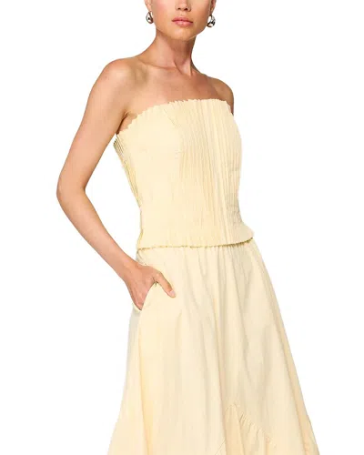 Line & Dot Abbott Pleated Tube Top In Yellow