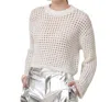 Line And Dot Addy Crochet Sweater In Ivory In Multi