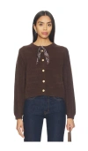 Line & Dot Agnes Scarf Sweater In Brown