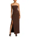Line & Dot Alfie Faux Suede Maxi Dress In Brown