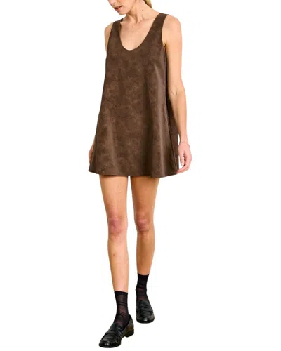 Line & Dot Alfie Mini Dress In Brown