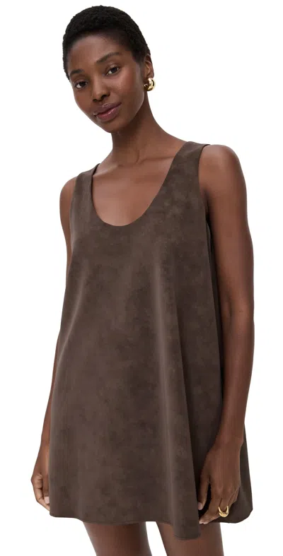 Line & Dot Alfie Mini Dress Chocolate In Brown
